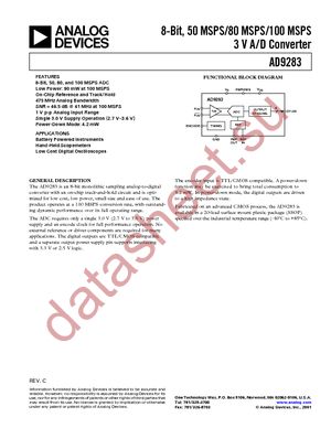 AD9283BRSZ-100 datasheet  